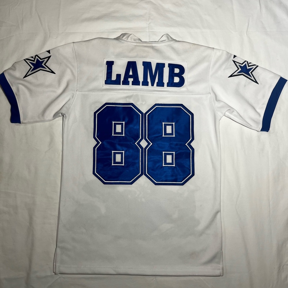 White and Blue Football Jersey